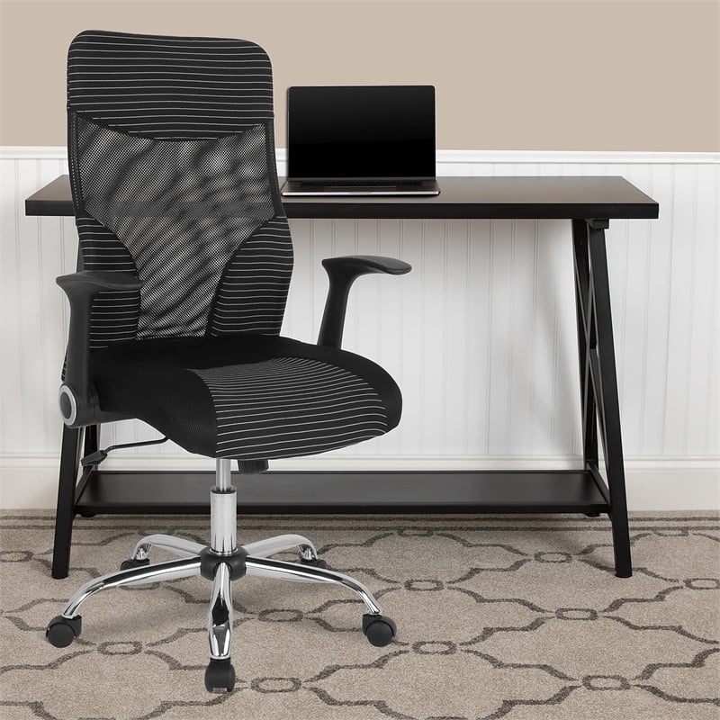 Flash Furniture Milford High Back Mesh Swivel Office Chair in Black