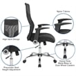 Flash Furniture Milford High Back Mesh Swivel Office Chair in Black