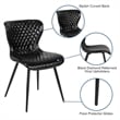Flash Furniture Bristol Faux Leather Dining Side Chair in Black