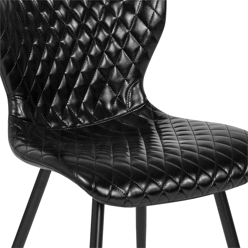 Flash Furniture Bristol Faux Leather Dining Side Chair in Black