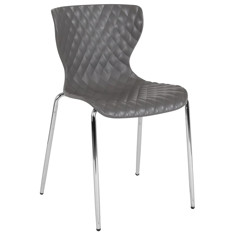 Flash Furniture Lowell Plastic Dining Side Chair Lowell in Gray