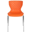 Flash Furniture Lowell Plastic Dining Side Chair in Orange and Chrome