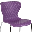 Flash Furniture Lowell Plastic Dining Side Chair in Purple and Chrome