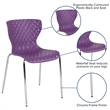 Flash Furniture Lowell Plastic Dining Side Chair in Purple and Chrome