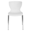 Flash Furniture Lowell Plastic Dining Side Chair in White and Chrome