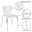 Flash Furniture Lowell Plastic Dining Side Chair in White and Chrome