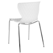 Flash Furniture Lowell Plastic Dining Side Chair in White and Chrome