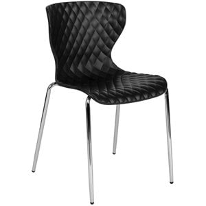 flash furniture lowell plastic dining side chair in black and chrome