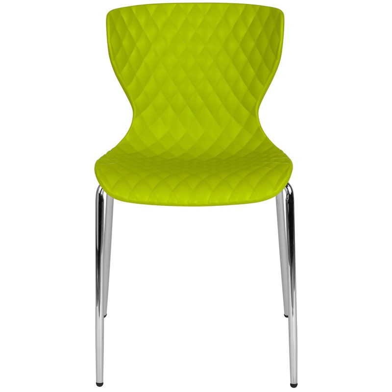 Flash Furniture Lowell Plastic Dining Side Chair in Citrus Green