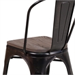 Flash Furniture Metal Stack Chair In Black-Antique Gold