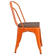 Flash Furniture Metal Stackable Dining Side Chair in Orange