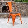 Flash Furniture Metal Stackable Dining Side Chair in Orange