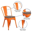 Flash Furniture Metal Stackable Dining Side Chair in Orange