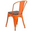 Flash Furniture Metal Stackable Dining Side Chair in Orange