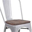 Flash Furniture Metal Dining Side Chair in Silver and Wood Grain