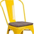 Flash Furniture Metal Stackable Dining Side Chair in Yellow