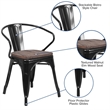 Flash Furniture Metal Dining Arm Chair in Black