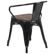 Flash Furniture Metal Dining Arm Chair in Black