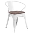 Flash Furniture Metal Dining Arm Chair in White