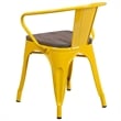 Flash Furniture Metal Dining Arm Chair in Yellow