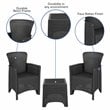 Flash Furniture 3 Piece Resin Patio Conversation Set in Dark Gray