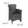 Flash Furniture 3 Piece Resin Patio Conversation Set in Dark Gray