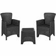 Flash Furniture 3 Piece Resin Patio Conversation Set in Dark Gray