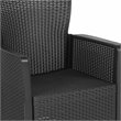 Flash Furniture 3 Piece Resin Patio Conversation Set in Dark Gray