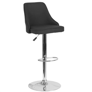 Flash Furniture Trieste Upholstered Adjustable Bar Stool in Black