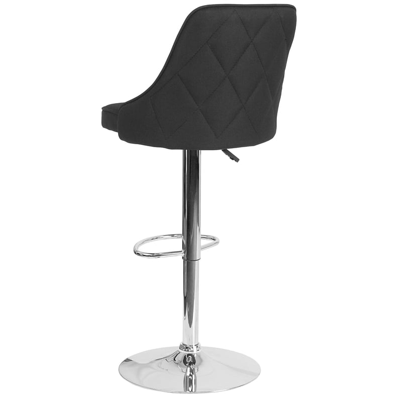 Flash Furniture Trieste Upholstered Adjustable Bar Stool in Black