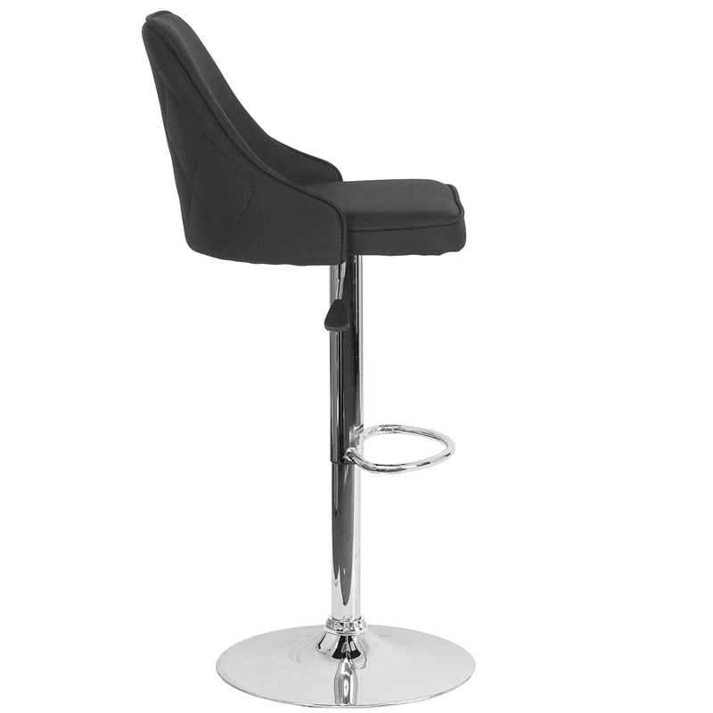 Flash Furniture Trieste Upholstered Adjustable Bar Stool in Black