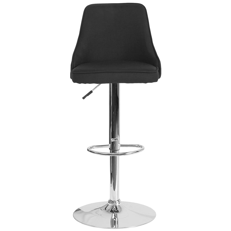 Flash Furniture Trieste Upholstered Adjustable Bar Stool in Black