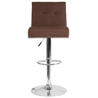 Flash Furniture Ravello Tufted Adjustable Bar Stool in Brown