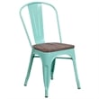 Flash Furniture Metal Dining Side Chair in Mint Green