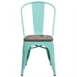 Flash Furniture Metal Dining Side Chair in Mint Green