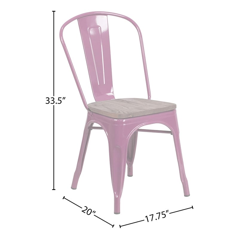 Flash Furniture Metal Dining Side Chair in Purple