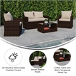 Flash Furniture Aranas 4 Piece Patio Sofa Set in Black and Light Gray