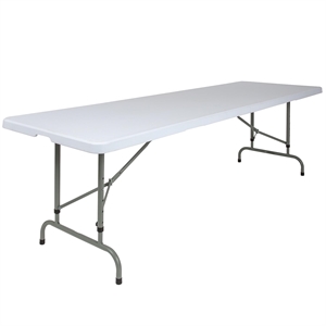 Flash Furniture 96&quot x 29&quot Plastic Folding Table in Granite White and Gray