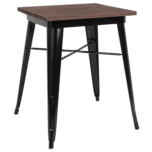 Flash Furniture 24&quot Square Dining Table in Walnut and Black