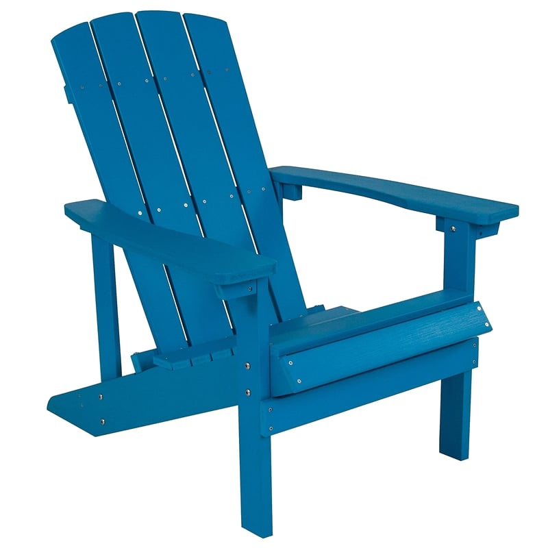 Flash Furniture Charlestown Faux Wood Adirondack Chair In Blue