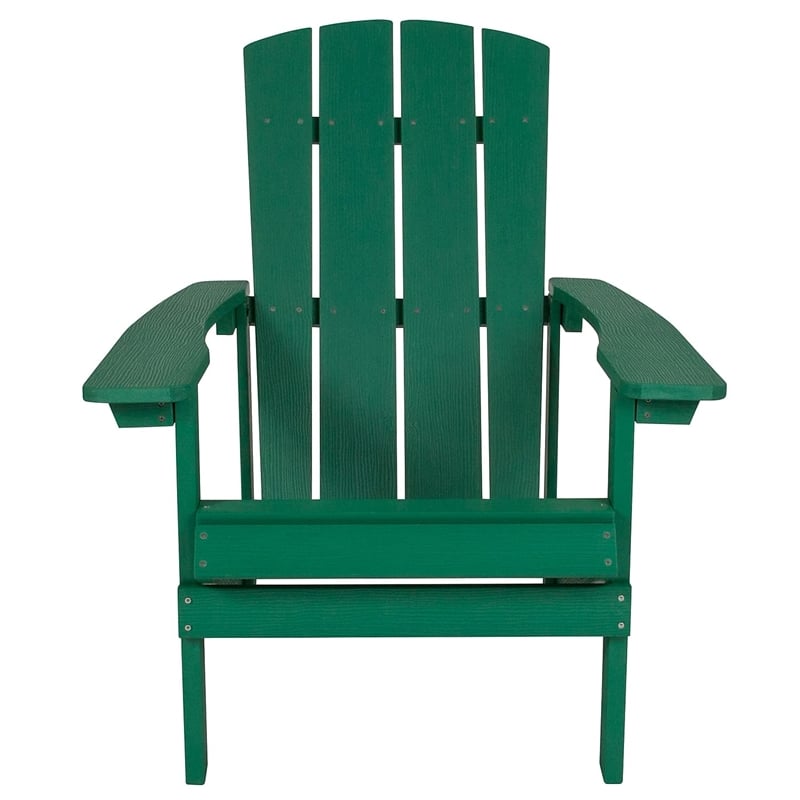 Flash Furniture Charlestown Faux Wood Adirondack Chair In Green