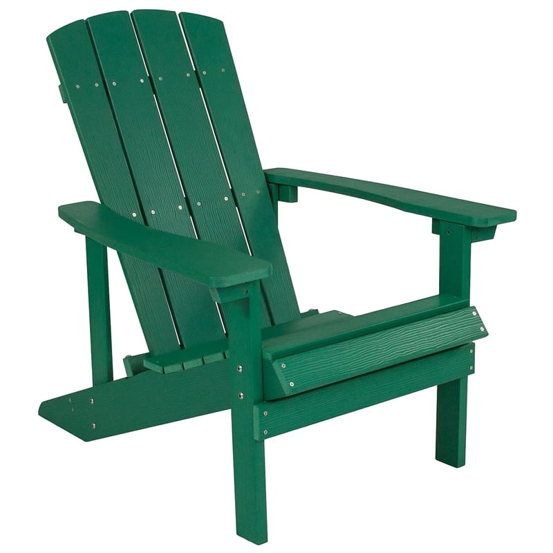 Flash Furniture Charlestown Faux Wood Adirondack Chair In Green