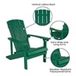 Flash Furniture Charlestown Faux Wood Adirondack Chair In Green