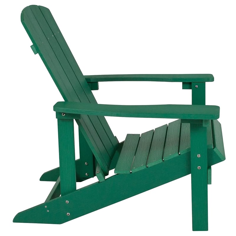 Flash Furniture Charlestown Faux Wood Adirondack Chair In Green