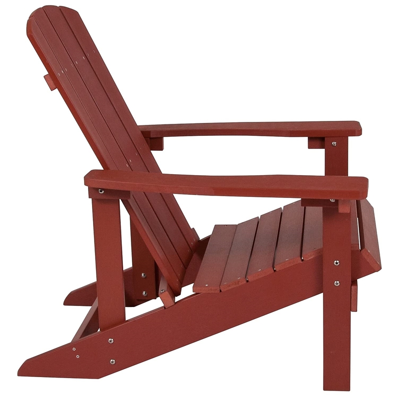 Flash Furniture Charlestown Faux Wood Adirondack Chair In Red