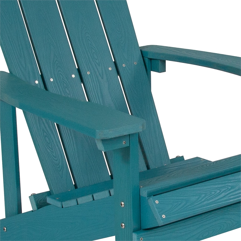 Flash Furniture Charlestown Faux Wood Adirondack Chair In Sea Foam