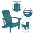 Flash Furniture Charlestown Faux Wood Adirondack Chair In Sea Foam