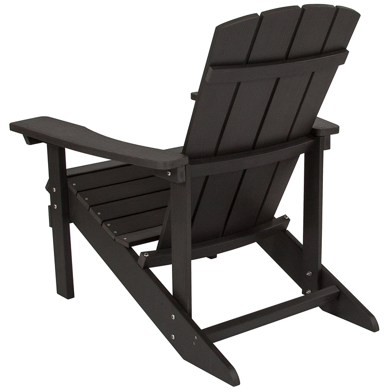 Flash Furniture Charlestown Faux Wood Adirondack Chair In Slate Gray