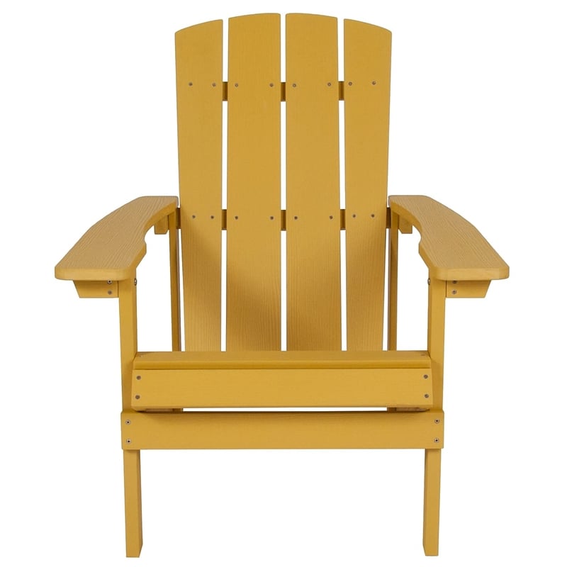Flash Furniture Charlestown Faux Wood Adirondack Chair In Yellow