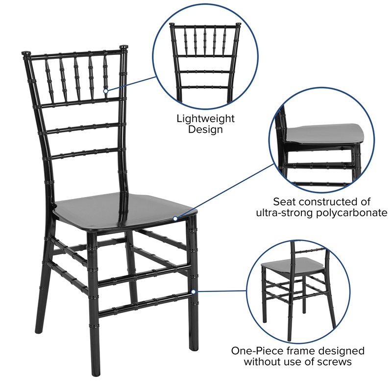 Flash Furniture Hercules Chiavari Dining Chair in Black